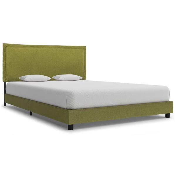 Grote foto vidaxl bedframe stof groen 140x200 cm antiek en kunst stoelen en banken