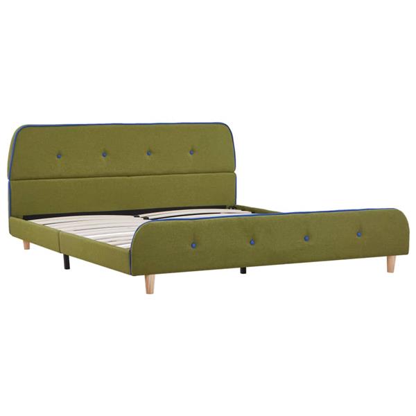 Grote foto vidaxl bedframe stof groen 140x200 cm antiek en kunst stoelen en banken