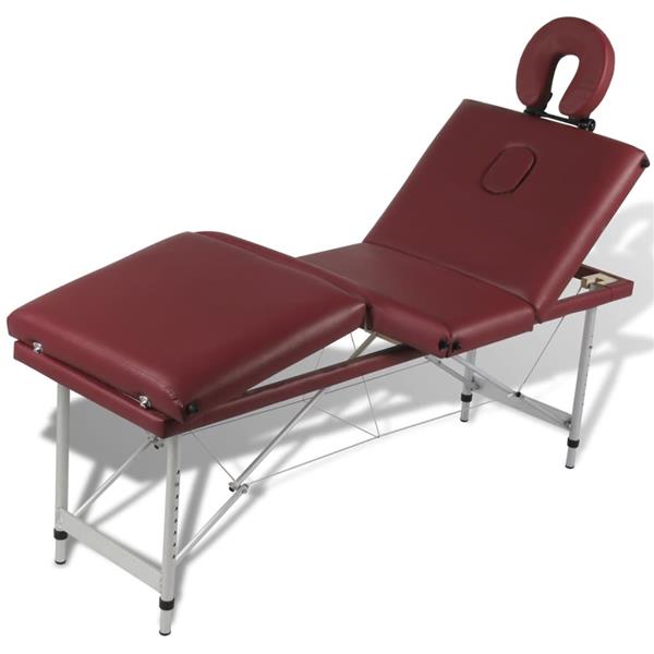 Grote foto vidaxl massagetafel inklapbaar met aluminium frame vier delen rood beauty en gezondheid massage