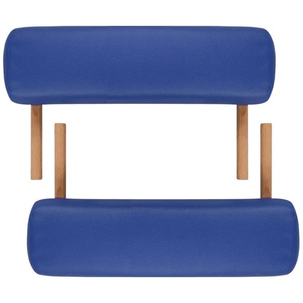 Grote foto vidaxl inklapbare massagetafel 2 zones met houten frame blauw beauty en gezondheid massage