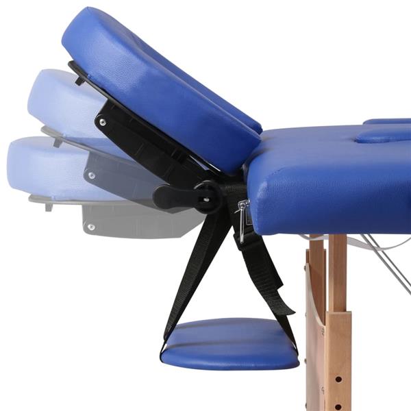 Grote foto vidaxl inklapbare massagetafel 2 zones met houten frame blauw beauty en gezondheid massage