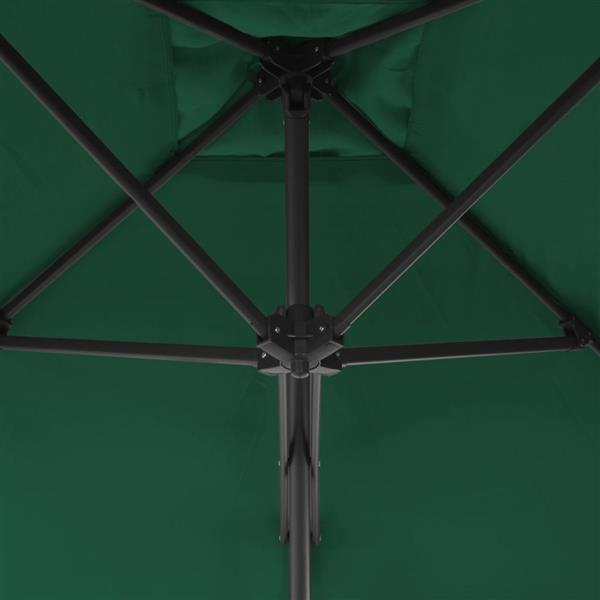 Grote foto vidaxl parasol met stalen paal 250x250 cm groen tuin en terras overige tuin en terras