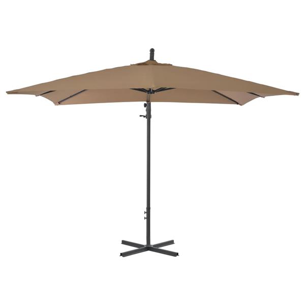 Grote foto vidaxl zweefparasol met stalen paal 250x250 cm taupe tuin en terras overige tuin en terras