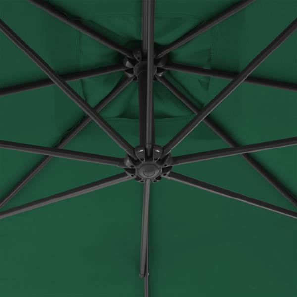 Grote foto vidaxl zweefparasol met stalen paal 250x250 cm groen tuin en terras overige tuin en terras