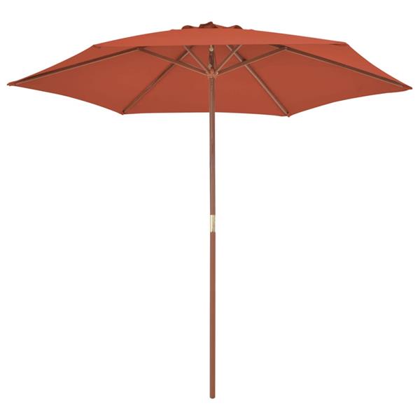 Grote foto vidaxl parasol met houten paal 270 cm terracotta tuin en terras overige tuin en terras