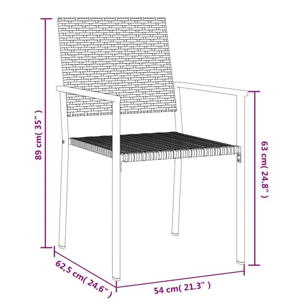 Grote foto vidaxl tuinstoelen 4 st 54x62 5x89 cm poly rattan zwart tuin en terras tuinmeubelen