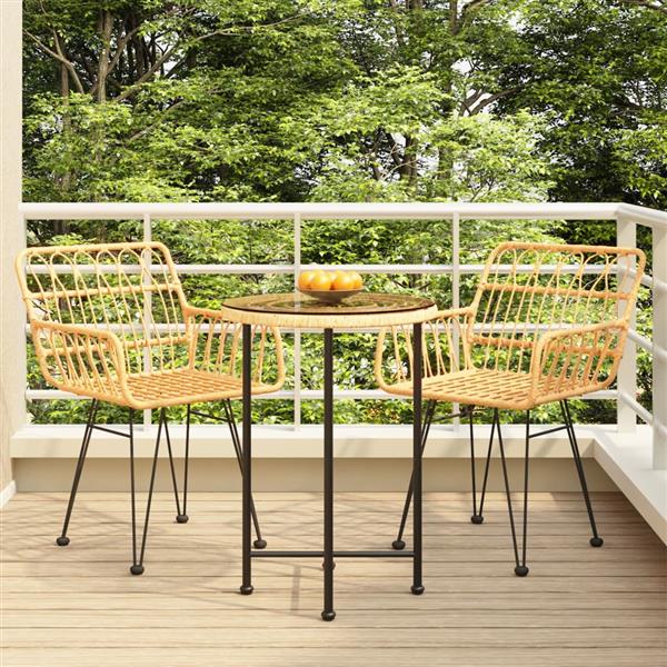 Grote foto vidaxl 3 delige tuinset poly rattan tuin en terras tuinmeubelen