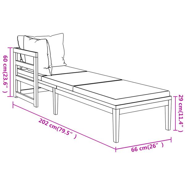 Grote foto vidaxl ligstoelen 2 st met cr mewitte kussens acaciahout tuin en terras tuinmeubelen