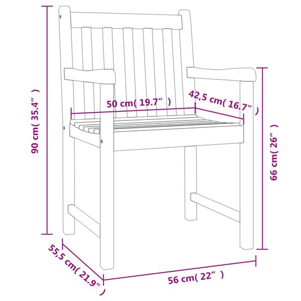 Grote foto vidaxl tuinstoelen 4 st 56x55 5x90 cm massief acaciahout tuin en terras tuinmeubelen